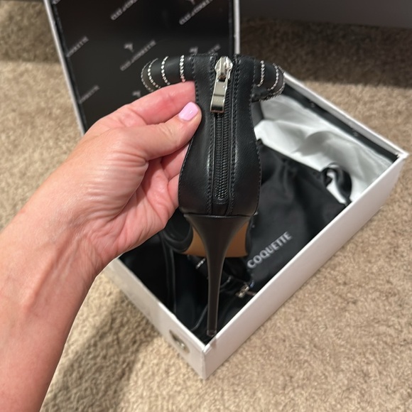 Cult of Coquette Carine Black & Crystal Studded Heels - Picture 7 of 8